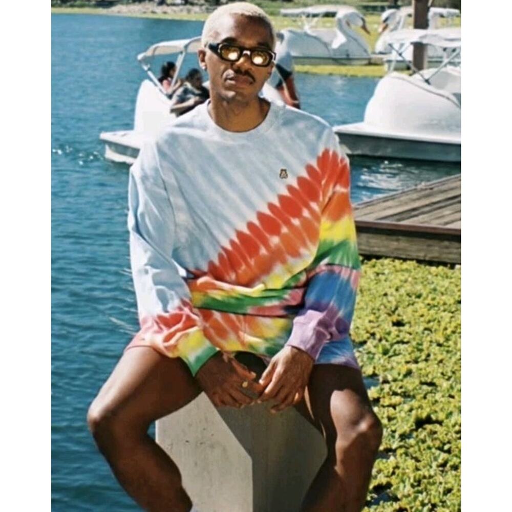 Teddy Fresh In Rainbows Tie Dye Oversized Sweatshirt Large Unisex Discontinued C - Picture 11 of 11